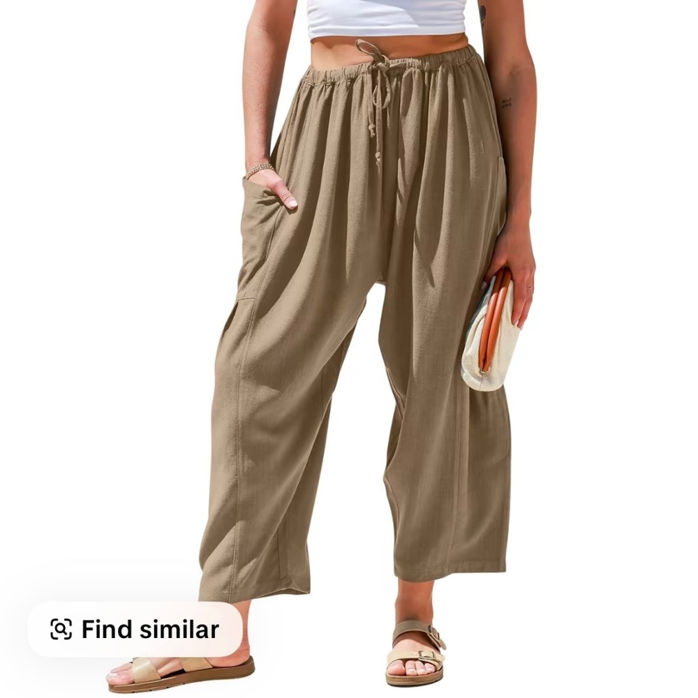 Wide leg loose fit draw string pants size small